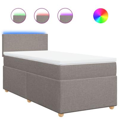 Boxspring met matras stof taupe 100x200 cm