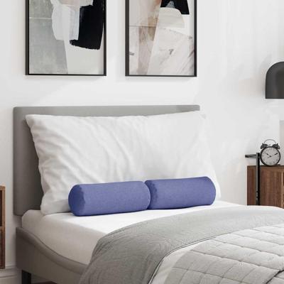 VidaXL Bolster kussens 2 stuks jeans blauw ø 15 x 40 cm stof