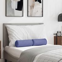 VidaXL Bolster kussens 2 stuks jeans blauw ø 15 x 40 cm stof - thumbnail