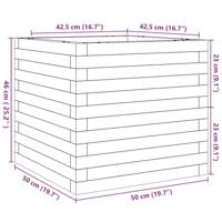 Plantenbak 50x50x46 cm massief grenenhout wasbruin - thumbnail
