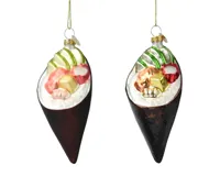 Decoris kerstornament glas Suhis rols 12cm - thumbnail