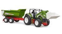 Bruder ROADMAX Tractor met voorlader en kiepaanhanger 1:16 - thumbnail