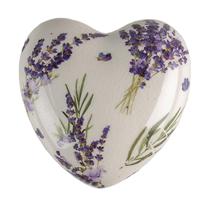 Clayre & Eef Decoratie 8x8x4 cm Paars Groen Keramiek Lavendel - thumbnail