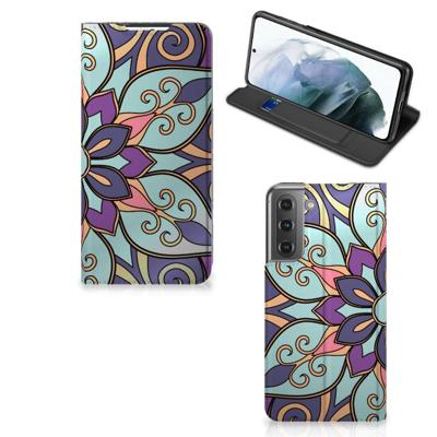 Samsung Galaxy S21 FE Smart Cover Purple Flower Samsung Galaxy S21 FE Smart Cover Purple Flower