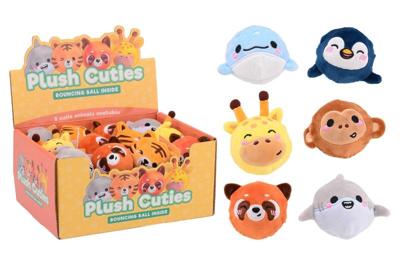 Johntoy Stuiterbal pluchen dier (8 assorti)