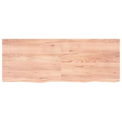 Wandschap 160x60x(2-4)cm behandeld massief eikenhout lichtbruin