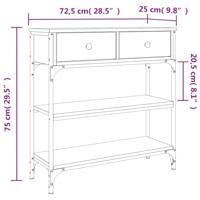 Wandtafel 72,5x25x75 cm bewerkt hout sonoma eikenkleurig - thumbnail