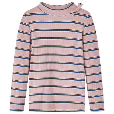 Kindershirt met lange mouwen gestreept 104 lichtroze