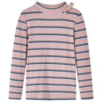 Kindershirt met lange mouwen gestreept 104 lichtroze - thumbnail