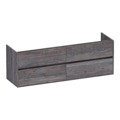 Brauer Adore - Onderkast - 160 cm - met 4 Softclose Lades Greeploos en 2 Sifon Uitsparingen - Driftwood