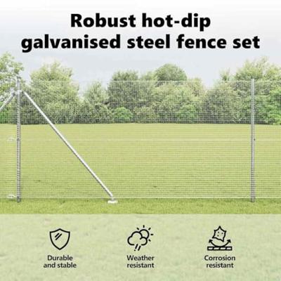 VidaXL Afrasteringspaal zilver 10 x 0,8 m (19 x 19 mm gaas) staal