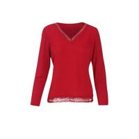 Cassis top met kant bordeaux - thumbnail