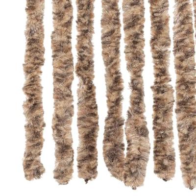 VidaXL Vliegengordijn 56x200 cm chenille beige en donkerbruin
