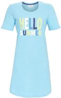 Turquoise nachthemd zomer katoen - thumbnail