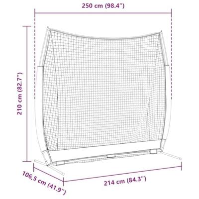 VidaXL Golf trainingshulpmiddel zwart 250 x 106,5 x 210 cm polyester