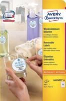 Avery-Zweckform L6024REV-25 Universele etiketten 63.5 x 42.3 mm Papier Wit 450 stuk(s) Weer verwijderbaar Laser (kleur), Laser (zwart/wit) - thumbnail