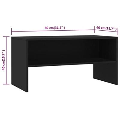 VidaXL Tv-meubel 80x40x40 cm bewerkt hout zwart VidaXL Tv-meubel 80x40x40 cm bewerkt hout zwart