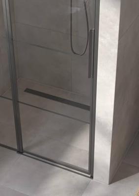 Saqu Devine industriële draaideur met vast paneel en omkeerbare draairichting 120x210cm mat zwart