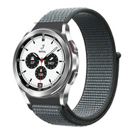Sport Loop nylon bandje - Donkergrijs / blauw gemêleerd - Samsung Galaxy Watch 4 Classic - 42mm / 46mm - thumbnail