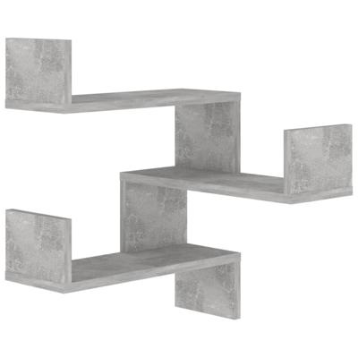 Hoekwandschap 40x40x50 cm bewerkt hout betongrijs