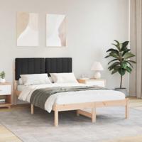 Bedframe met Gevoerd Hoofdgedeelte Zwart 120 x 190 cm - thumbnail