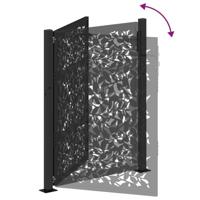 Poort met bladontwerp 105x130 cm staal zwart - thumbnail