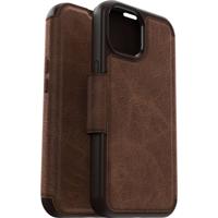 Otterbox - iPhone 15 - Strada Case leren bookcase hoesje - Bruin + Lunso Screenprotector - thumbnail