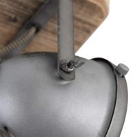 QAZQA Industriële spot staal met hout kantelbaar - Emado - thumbnail