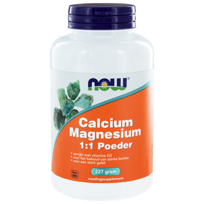 Now Calcium & Magnesium 1:1 Poeder 227gr Now Calcium & Magnesium 1:1 Poeder 227gr