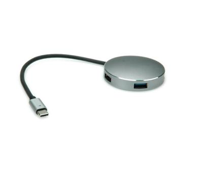 ROLINE USB 3.2 Gen 1 hub, rond, 4-voudig, type C aansluitkabel ROLINE USB 3.2 Gen 1 hub, rond, 4-voudig, type C aansluitkabel