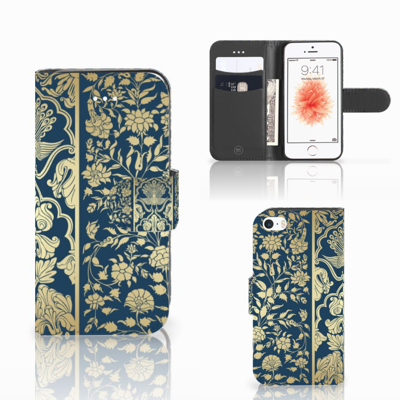 Apple iPhone 5 | 5s | SE Hoesje Beige Flowers Apple iPhone 5 | 5s | SE Hoesje Beige Flowers