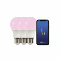 3X Set van Smart E27 led lamp Kleur Bluetooth - thumbnail