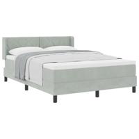 Boxspringbed met Matras Zwart 100x200 cm Fluweel Lichtgrijs - thumbnail