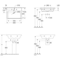 Wastafel Villeroy & Boch Subway 3.0 47x65x16.5 cm Wit Alpin Villeroy & Boch - thumbnail