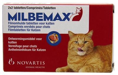 Milbemax ontwormingstabletten kat 2+ kg 4 tabletten Milbemax ontwormingstabletten kat 2+ kg 4 tabletten