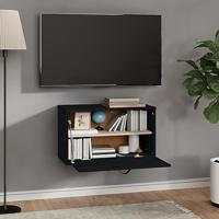 Wandkast 60x30x35 cm massief grenenhout zwart - thumbnail