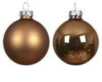 Decoris kerstballen set glas 24st pecannoot bruin 2,5cm - thumbnail