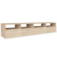 Tv-meubels 2 st 95x35x36 cm bewerkt hout eikenkleurig - thumbnail