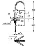 Keukenkraan GROHE Get 1-Gats Met Professionele Handdouche Chroom - thumbnail