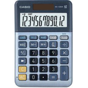 Casio MS-120EM Bureaurekenmachine Blauw Aantal displayposities: 12 werkt op zonne-energie (l x b) 101 mm x 149 mm