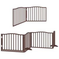 Hondenhek inklapbaar 10 panelen 800 cm populierenhout bruin - thumbnail