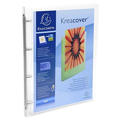 Exaclair Personaliseerbare ringmap Kreacover 4 ringen, transparant wit Exaclair Personaliseerbare ringmap Kreacover 4 ringen, transparant wit