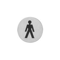 Intersteel pictogram herentoilet - zelfklevend - Ø 76 mm - RVS geborsteld - thumbnail