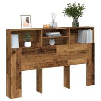 Hoofdbordkast 160x19x103,5 cm bewerkt hout oud houtkleurig - thumbnail