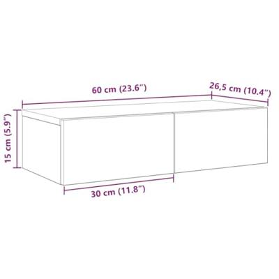 Wandschap met lades 60x26,5x15 cm bewerkt hout oud houtkleurig Wandschap met lades 60x26,5x15 cm bewerkt hout oud houtkleurig