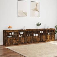 Dressoir met LED-verlichting 283,5x37x67 cm gerookt eikenkleur - thumbnail