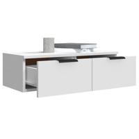 Wandkast 68x30x20 cm bewerkt hout wit - thumbnail