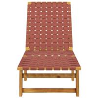 Ligbedden 2 st massief acaciahout en stof rood - thumbnail