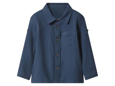 lupilu Mousseline kinder overhemd (Donkerblauw, 122/128)