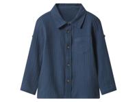 lupilu Mousseline kinder overhemd (Donkerblauw, 122/128) - thumbnail